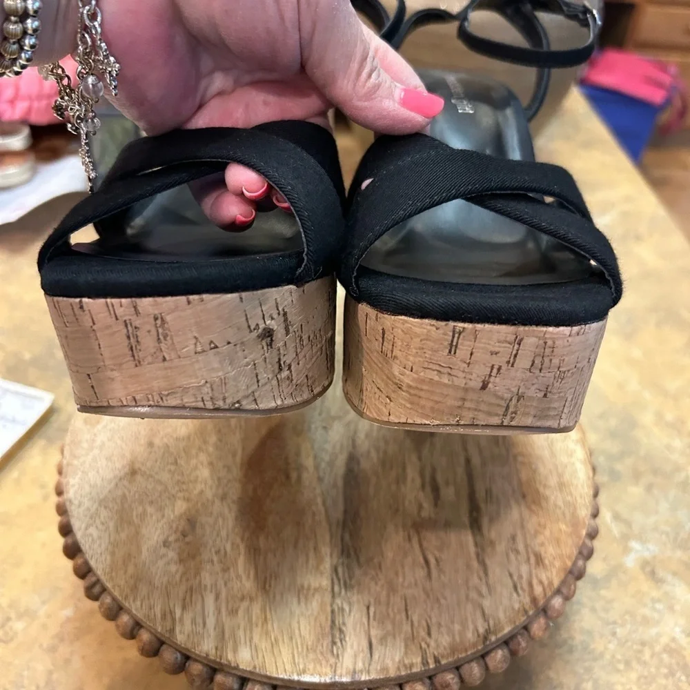 Madden Girl Ankle Strap Black Platform Sandals